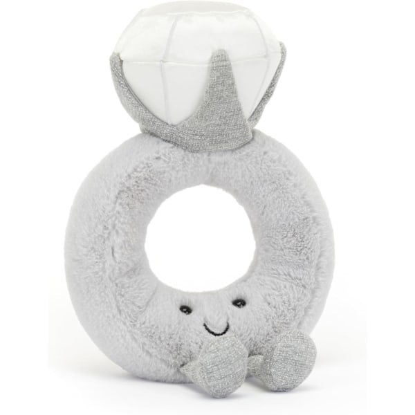 Jellycat Amuseables Diamond Ring Stuffed Toy, 8 inches | Wedding Ring Plush | Engagement and Wedding Gift