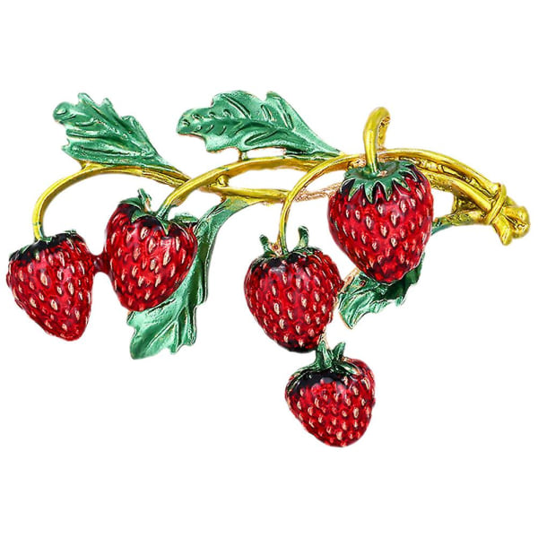 Strawberry Brosch Pin Mode Brosch Klädväska Dekoration Frukt Lapel Pin