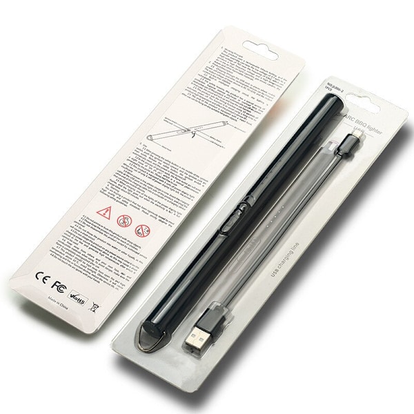 Stilig elektrisk lighter - Oppladbar - Metallisk svart