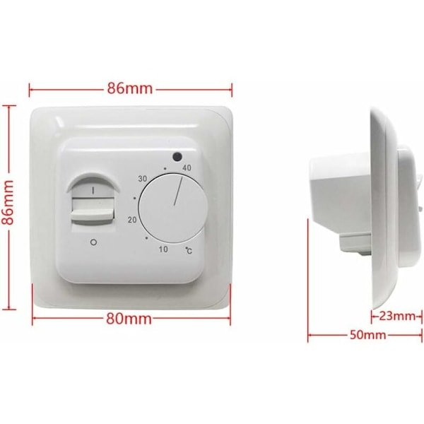 Manuel elektrisk gulvvarmetermostat med AC 220V 16A sensor, mekanisk gulvvarmetermostatstyring