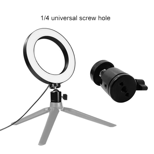 6\" LED Ring Light Dimbar USB 5500K Fyllnadslampa Light + Adapter