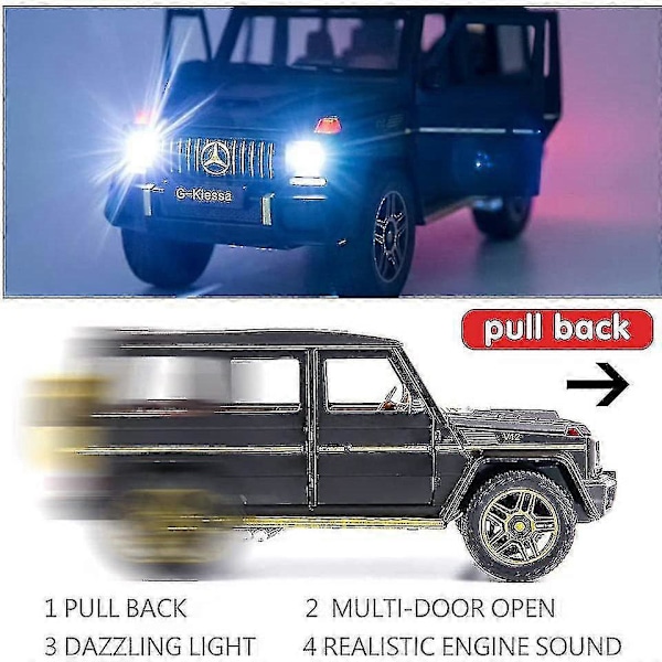1/24 Benz G63 AMG -automalli, sinkkiseoksesta valmistettu vedettävä leluauto