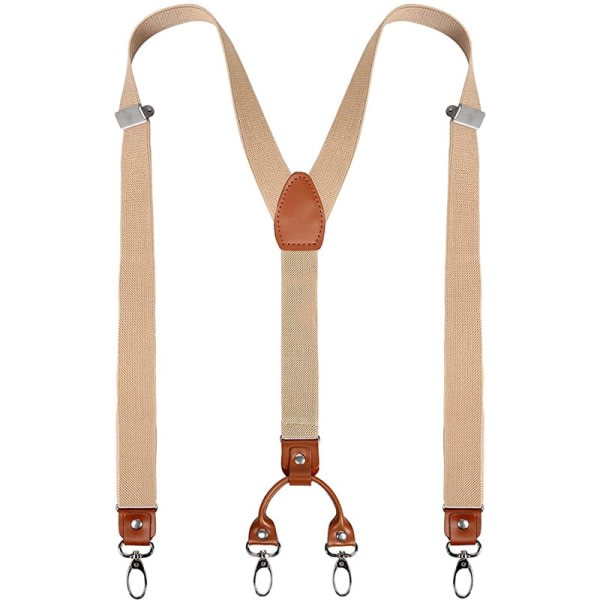 Set med snygga hängslen för män Elastiska och justerbara formade kraftiga metalliska hängslen för män upp till 2 m höga