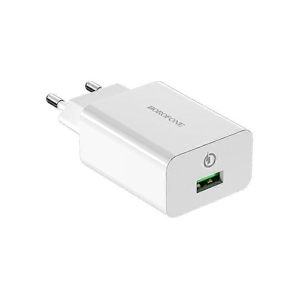 Borofone BA21A Hongtu enkelt port QC3.0 oplader mobiltelefon universal europæisk standard hurtig opladningshoved