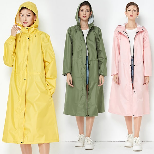 Trendy vindjakke regnjakke, let og åndbar, ensfarvet gul yellow L