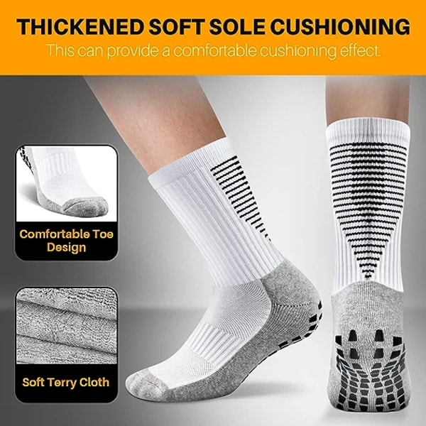 Pairs Non Slip Football Socks Hengittävät Vedenpitävät Grip Sukat