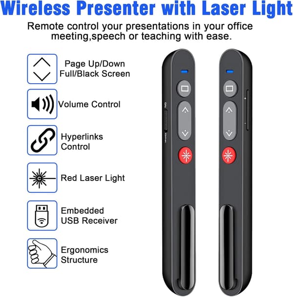 Presentationsklicker för Powerpoint, Powerpoint Clicker Trådlös Presenter Clicker