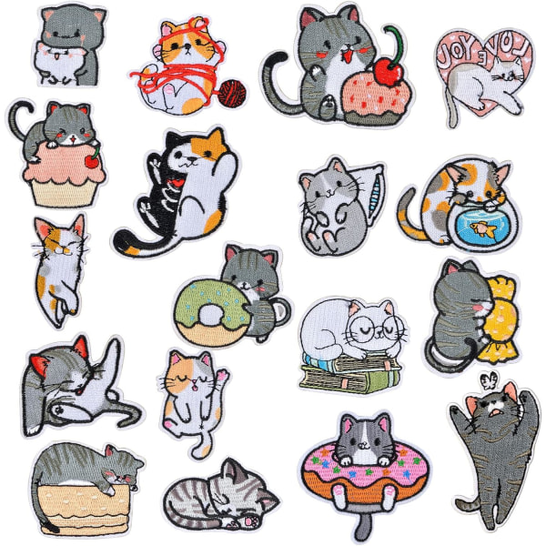 18 st Iron on Patches, Mini Cats Clothing Patches, Cute Kitten Pa