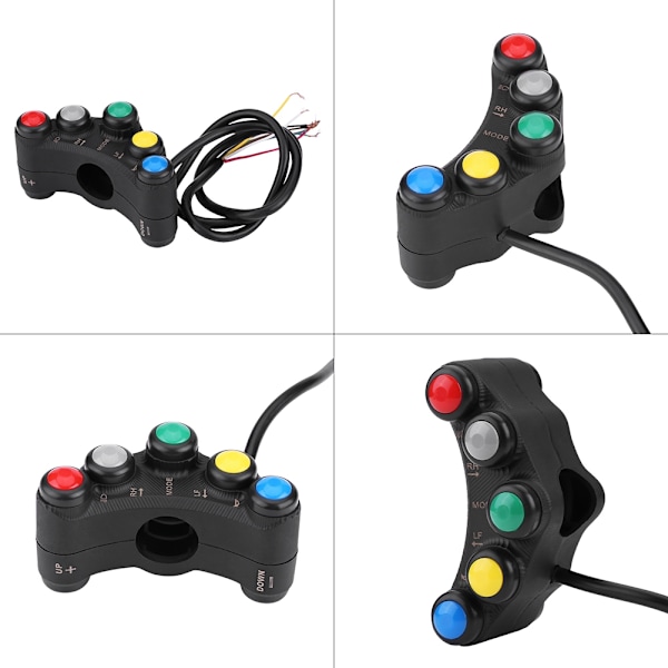 22mm 12V Motorsykkel Joystick Bryter Frontlykt Blinklys Tåkelys Horn PÅ/AV Start Drep Bryter 0.1