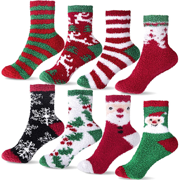 Santa Elk Snowflake Winter Socks for Women and Girls