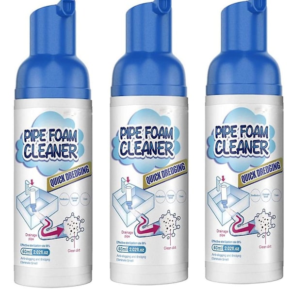 Aftapningsrørsskumrenser, Rørrenser Deodorant Tilstopningsfjerner 3Pcs