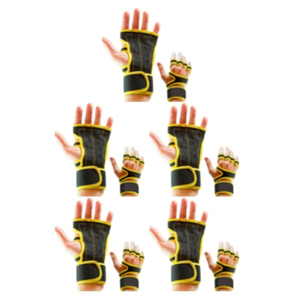 1/2/3/5 2 kpl Nahka Kevyet ja hengittävät kuntosalilapaskuita Keltainen M Yellow M 5Set