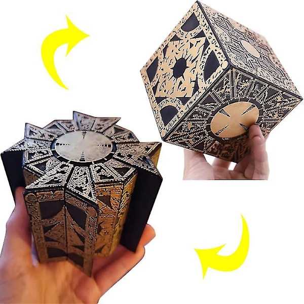 1:1 Hellraiser Cube Puzzle Box Bevægelig Lament Terror Film Serie Puzzle Box Cube Fuldt Funktionel Pinhead Prop Model Figur Legetøj