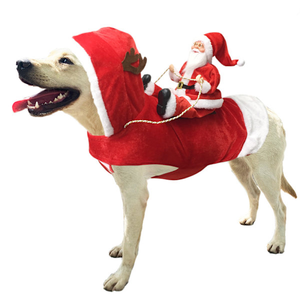 Jultomte hunddräkt Jul husdjurskläder Cosplay kostym festklä upp