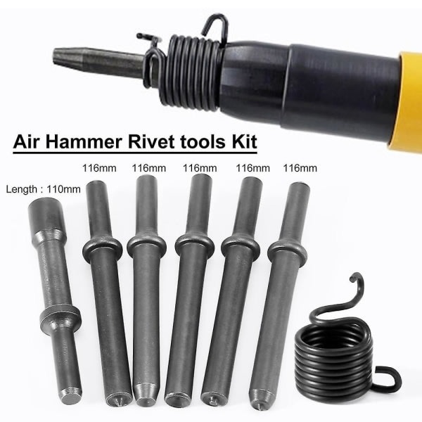 7 st Great Heavy Duty Smoothing Pneumatic Air Rivet Hammer Tools Kit