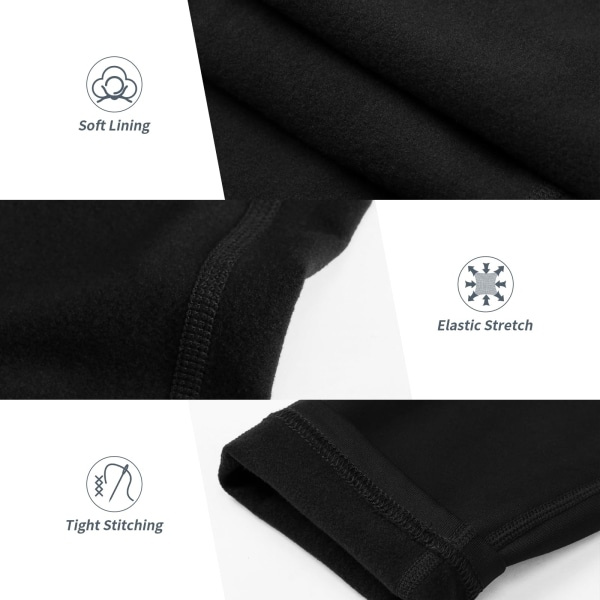 Fleeceforet termiske leggings til kvinder - bløde, elastiske, varme vinterleggings til kvinder - træningsleggings med høj talje og mavekontrol - yogabukser med lommer, S