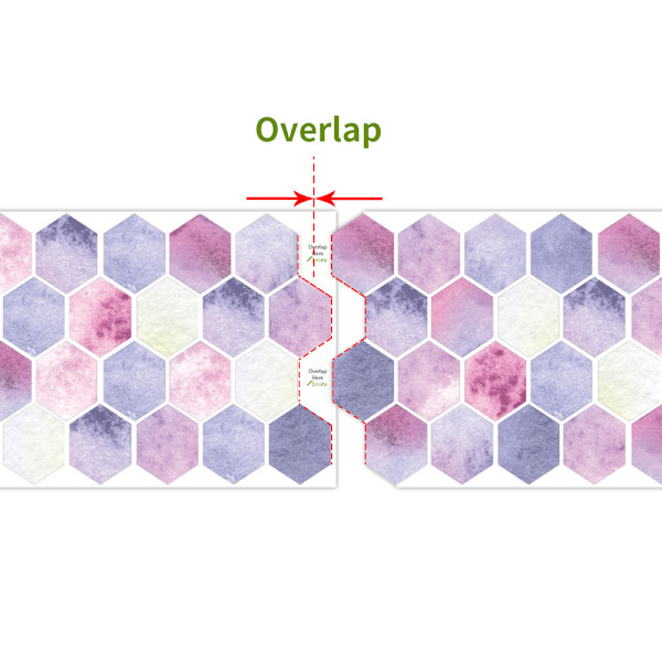 1 st 37,2*13 cm/14,65*5,12\" Rosa Lila Hexagonal Stereo Väggbana