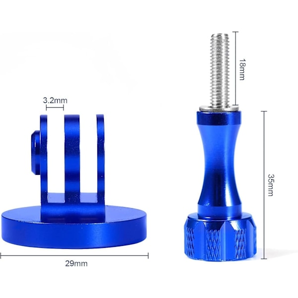 Stativadapter Aluminium, Gjenget Festeadapter For Actionkameraer Blå