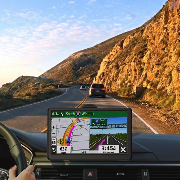 Bil GPS Navigator, Senaste 2024-karta 7 tum pekskärm Bil GPS, Röststyrning för svängriktning, Stöd för hastighet och rödljusvarning