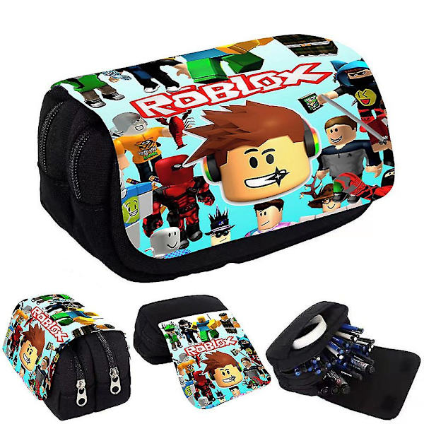 Roblox Game Dobbelt Lag Zipper Penalhus 3d Print Stationery Box Tegneserie Penalhus Til Grundskoleelever A