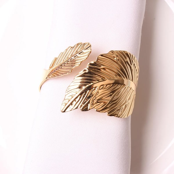 Servettringar juldekoration tacksägelsehelger jul dec 12pcs / Gold 1 12 pcs / gold 1