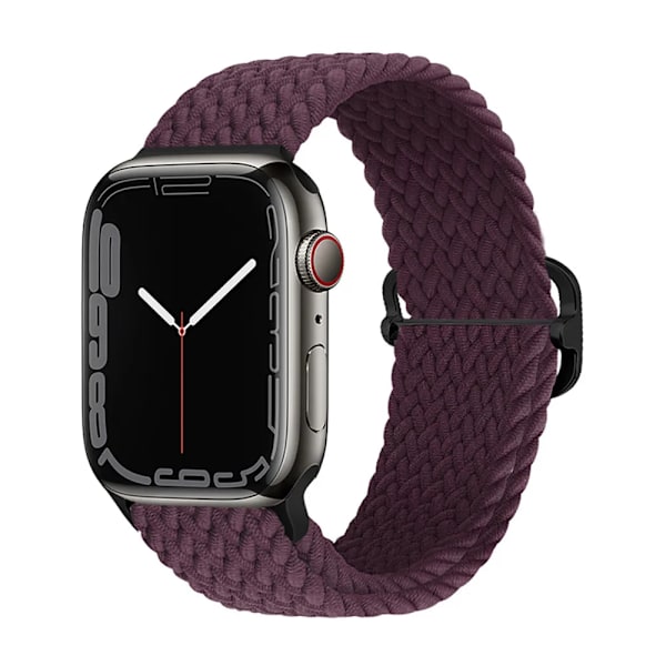 Flätad ögla för Apple Watch Rem 44mm 40mm 45mm 41mm 42mm 38mm 49mm Elastiskt Solo armband iWatch series 9 se 7 5 6 Ultra2 Band 57.Crimson cherry 57.Crimson cherry 38mm 40mm 41mm