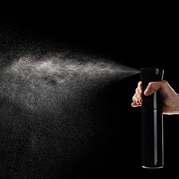 Tom Spray Fin Mist Spruta Vattensprayflaska Kontinuerlig Spray Återfyllningsbar Tom Pressflaska för Frisyr Klotter, Svart, 1 Styck, 300 ml