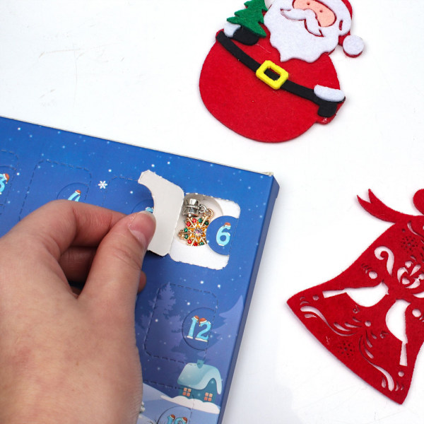 Smyckesadventskalender 2024 för flickor, julkalender Smycken Blå Payment for the Christmas tree