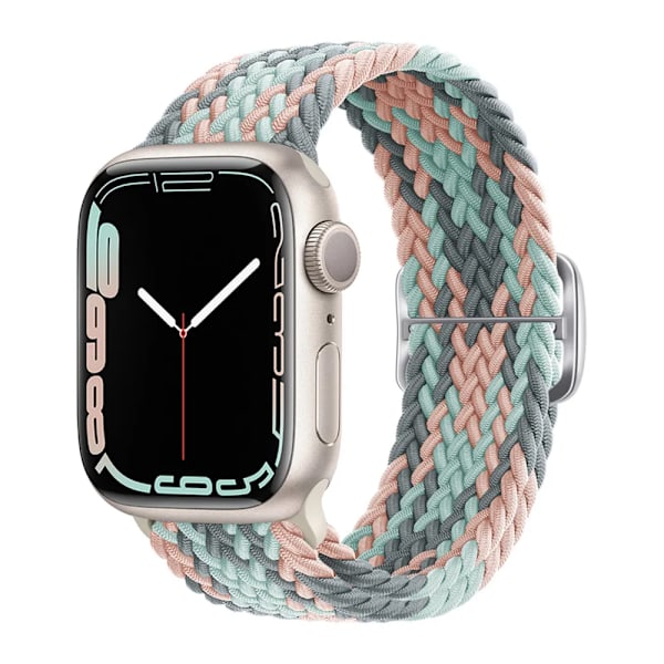 Flätad ögla för Apple Watch Rem 44mm 40mm 45mm 41mm 42mm 38mm 49mm Elastiskt Solo armband iWatch series 9 se 7 5 6 Ultra2 Band 16.Blueberry 16. Blueberry 42mm 44mm 45mm 49mm