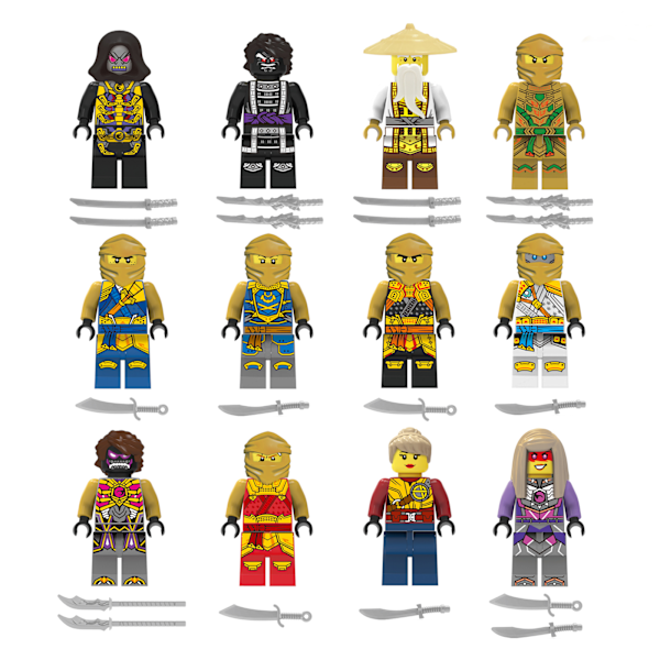 24 kpl:n go Minifigures Kai Jay Sensei Wu Master Build värikäs setti colorful one size