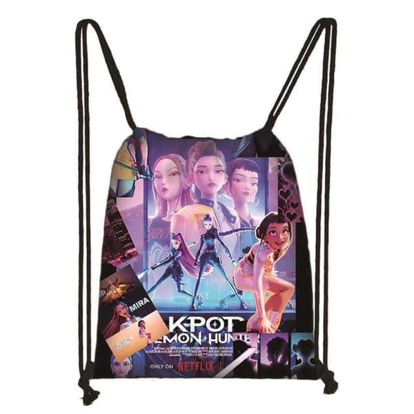 KPop Demon Hunters Huntrix Dragskoväskor Sportryggsäck Gym A4