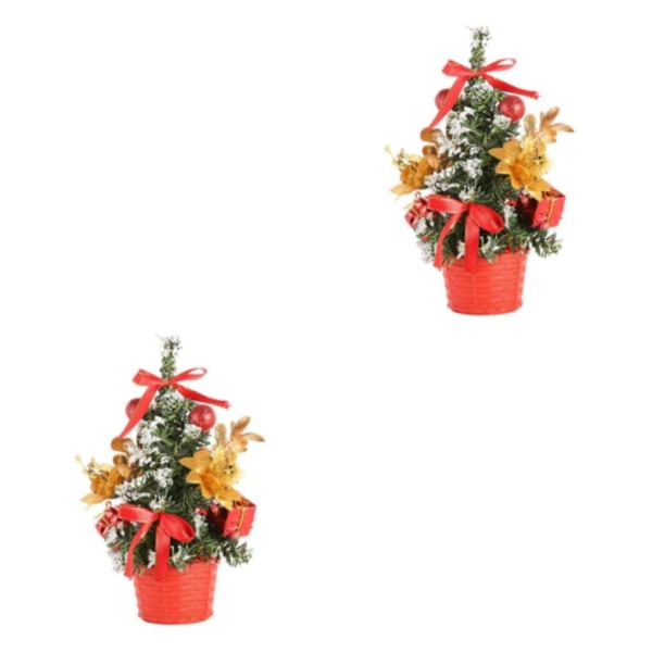 1/2 Bedårende Julgran med Julgranskula Hjemmeinnredning Rød 20cm Red 20cm 2 Set