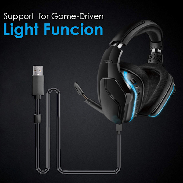 Headset-kabel USB-forlengelseskabel gjelder for G635 G633 G933 G935 G633S G933S Gaming Headset