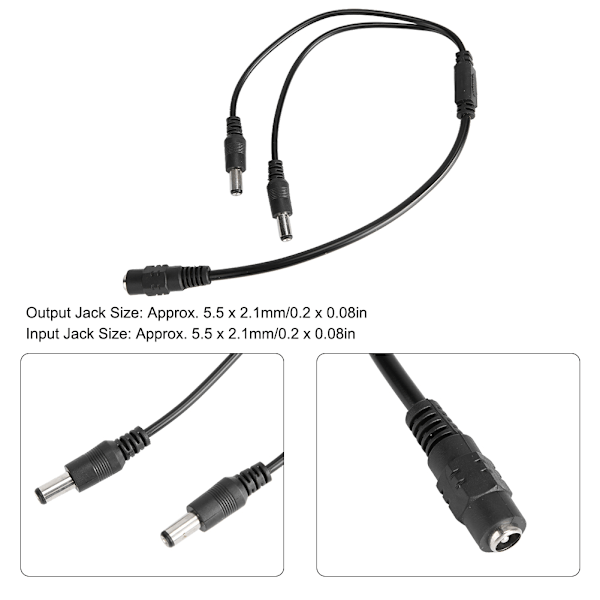 10 stk 12V 1V2 Sikkerhetsmonitor DC Strømforsyning Splitter Adapter Kontaktkabel Ledning