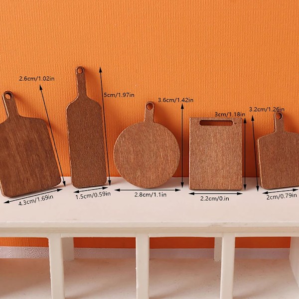 5 st 1:12 Dockhus Miniatyr Skärbräda Modell Kök Möbler Tillbehör För Dockhus Dekor Barnleksaker