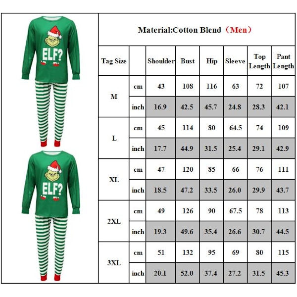 Matchende julepyjamas for familien Greenwich - Familie- og barnesett for menn Men XL