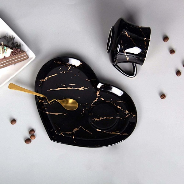Kaffekopp og skål i benporselen, moderne keramisk tekoppsett, utsøkt frokostkopp med ananasmotiv, gave