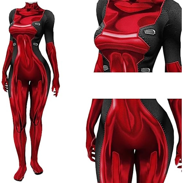 Kostym Jumpsuit för Kvinnor Halloween Superhjälte Bodysuit Spandex Zentai Dräkt 3D Tryck S