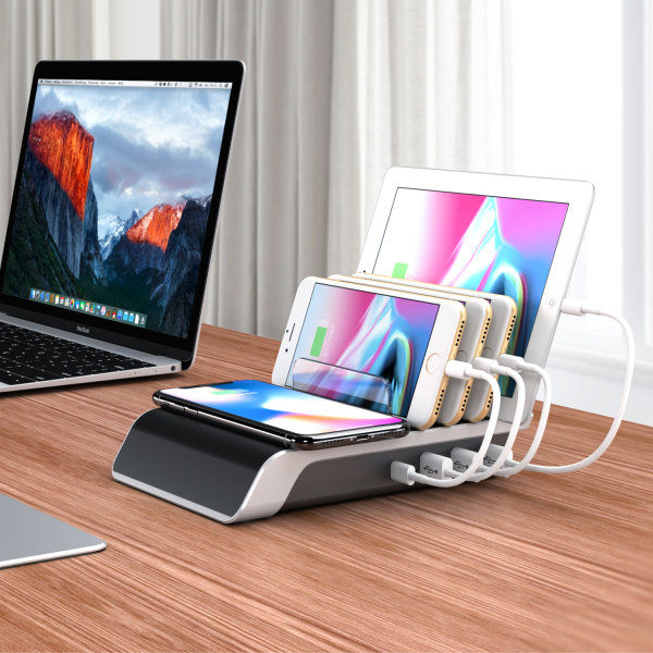 TG USB Multi-Enhetsladdningsstation, 4-Portars Skrivbordsladdningsstation