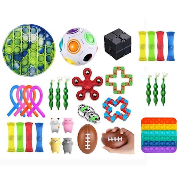 32 stk. Fidget Pop it Leker Sett pakke for barn og voksne 250