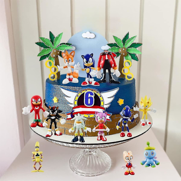 12 stk. Sonic Leker - Sonic Leker Actionfigurer, Sonic Figurer Samlersett, 4-5,8 cm Høy null null none