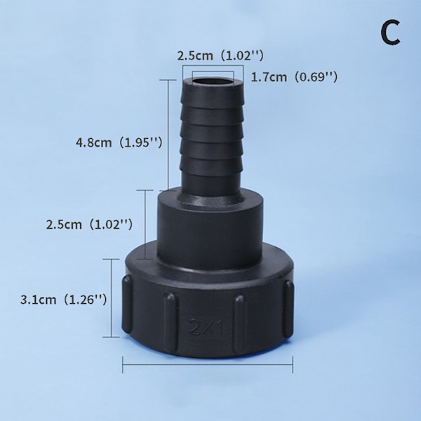 1/2\" til 2\" Vand IBC Tank Adapter Havevandslange Adapter Vandhane Tilslutning[GKS]