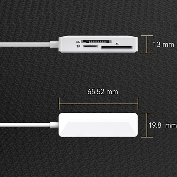 Mini Minneskortläsare 3 i 1 Kortläsare Ios8Pin Kortläsare TFSD XD 3 i 1 Kortläsare för Laptop Telefon Tablet