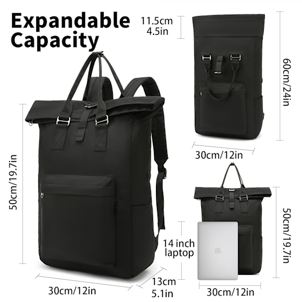 Backpack for women and men, daypack with laptop compartment