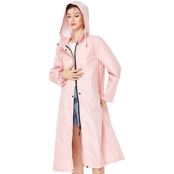 Trendy vindjakke regnjakke, let og åndbar, ensfarvet pink pink L