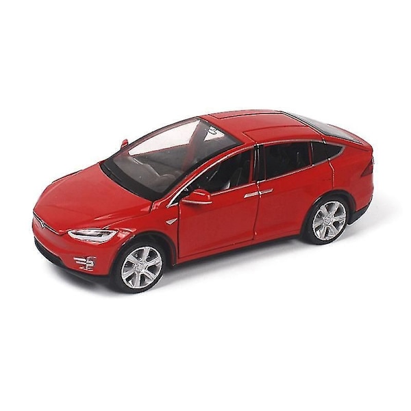 Helt ny 1:32 Tesla Model X leksaksbil i metall, gjutna och leksaksbil, gratis frakt, leksaker för barn, barnpresenter, leksaker för pojkar Red