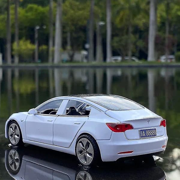 1:32 Tesla Model X Model 3 Model S Model Y Legeringsbilmodel Støbte Legetøjsbiler Lyd Og Lys Børnelegetøj Til Børn Gaver Drengelegetøj Model 3 Ed