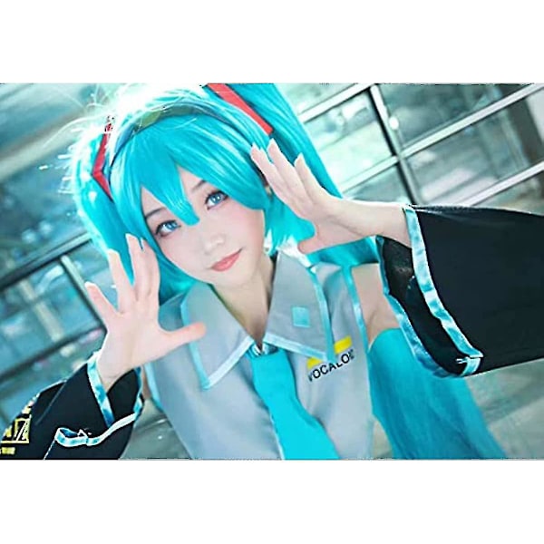 6 kpl/setti Hatsune Miku Cosplay-asu Naisten esitysnäyttely Fancy Dress Comic-puvut Yhtenäinen Halloween-juhla M