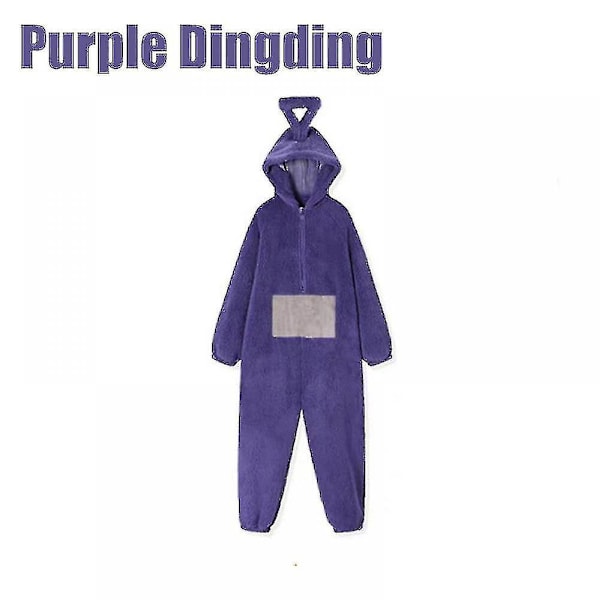 Teletubbies voksen onesies, en-delt pyjamas jumpsuit til mænd og kvinder, unisex par hjemmetøj Lilla Purple L