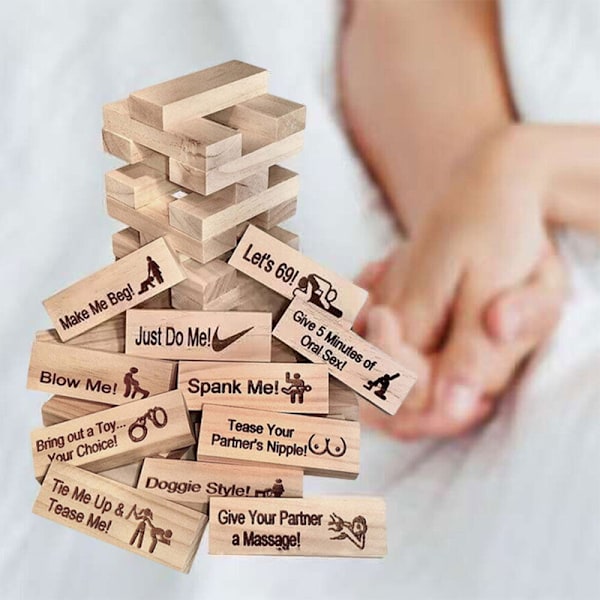 Block Tower Spel Paraktiviteter Dejt Kväll Tumlande Torn S